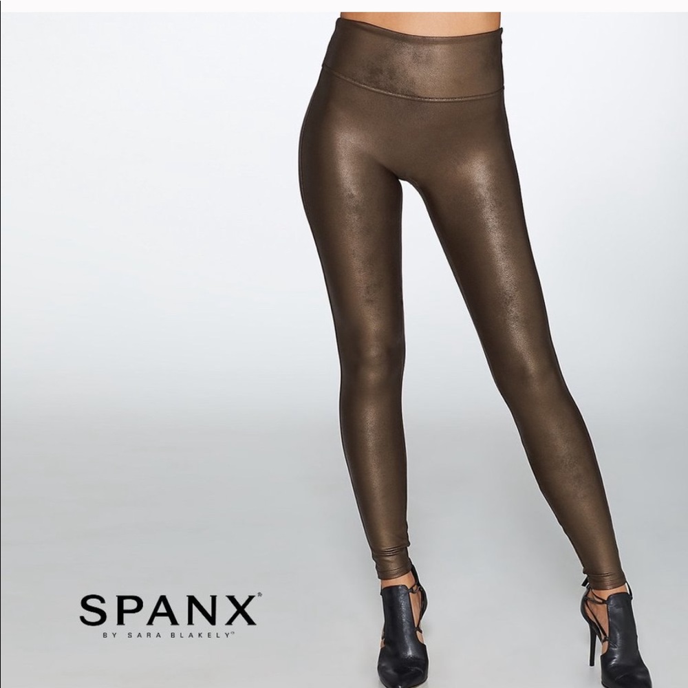 SPANX Ready to Wow Faux Leather Bronze Large